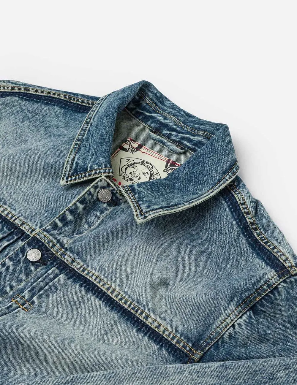 Áo Evisu Washed Seagull Appliqué Jacket 'Indigo' 2ESHTM5DJ1043RXDN - Ảnh 5