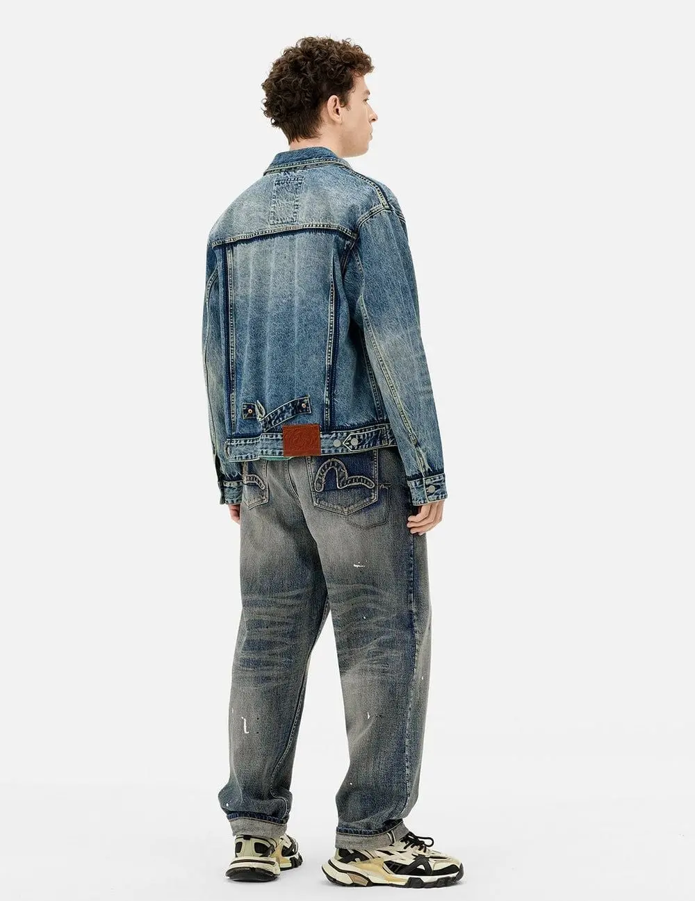 Áo Evisu Washed Seagull Appliqué Jacket 'Indigo' 2ESHTM5DJ1043RXDN - Ảnh 4