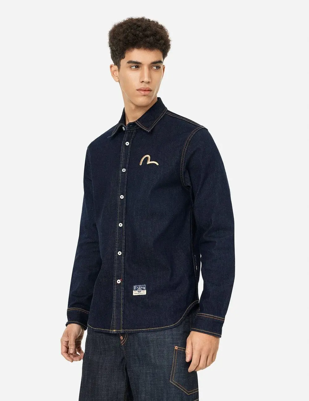 Áo Evisu Hakutaku Daicock Printed Shirt 'Indigo' 2ESHTM5DL1146XXDN - Ảnh 6