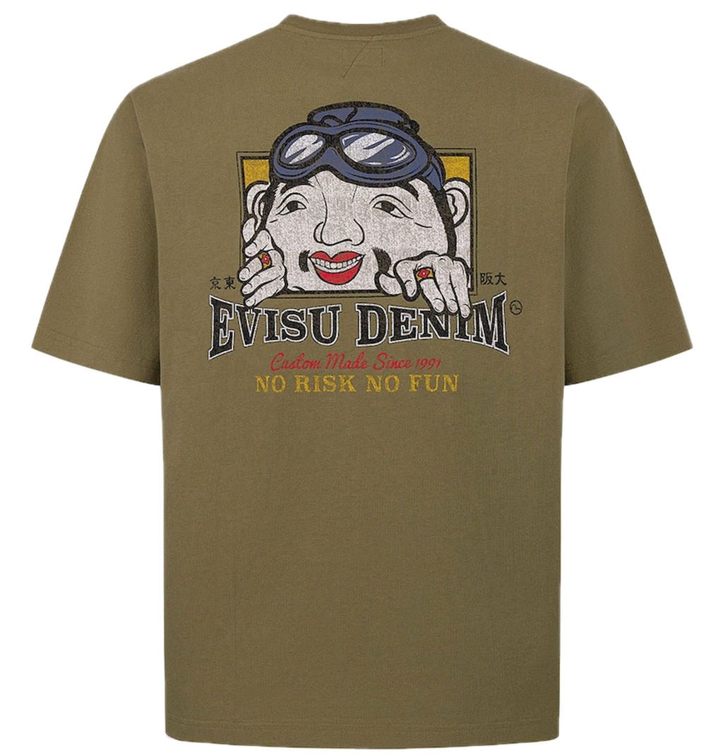 Áo Evisu Adventure Godhead Print T-shirt 'Khaki' 2ESHTM5TS7020RXCT