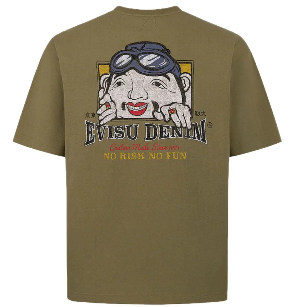 Áo Evisu Adventure Godhead Print T-shirt 'Khaki' 2ESHTM5TS7020RXCT