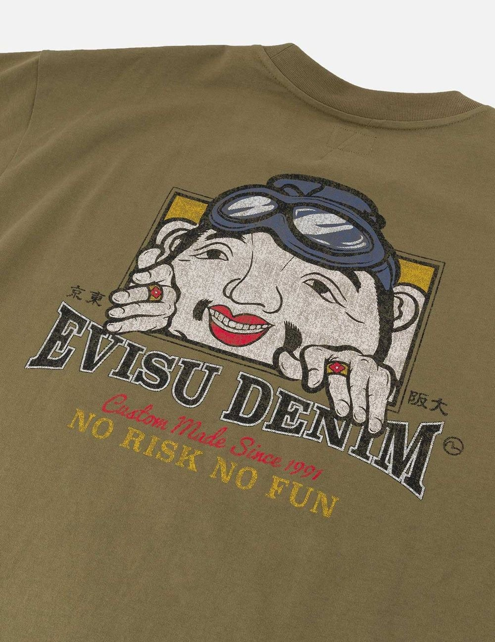 Áo Evisu Adventure Godhead Print T-shirt 'Khaki' 2ESHTM5TS7020RXCT - Ảnh 5