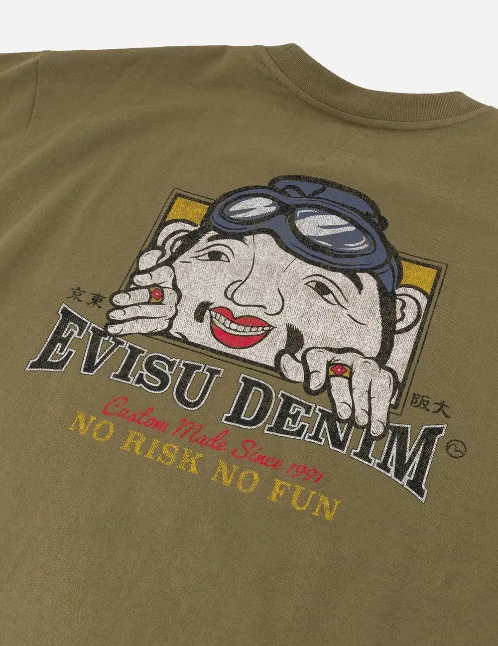 Áo Evisu Adventure Godhead Print T-shirt 'Khaki' 2ESHTM5TS7020RXCT - Ảnh 5