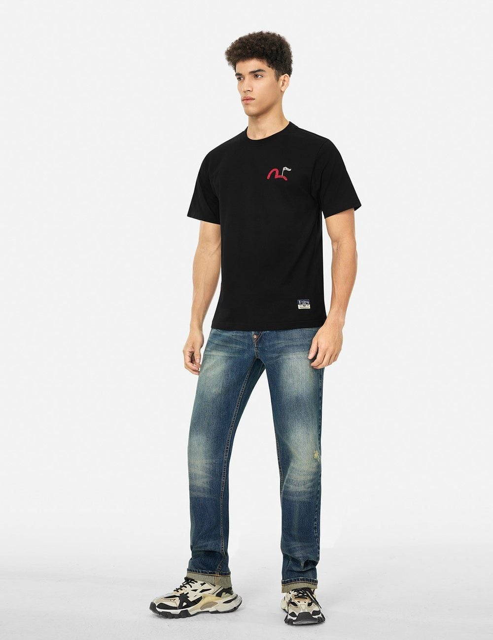 Áo Evisu Godhead Golfing Print T-shirt 'Black' 2ESHTM5TS1122XXCT - Ảnh 4