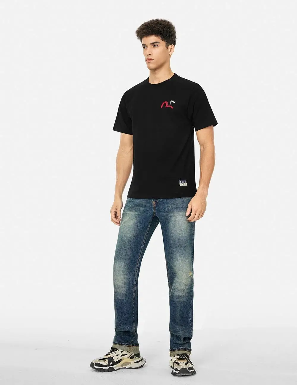 Áo Evisu Godhead Golfing Print T-shirt 'Black' 2ESHTM5TS1122XXCT - Ảnh 4