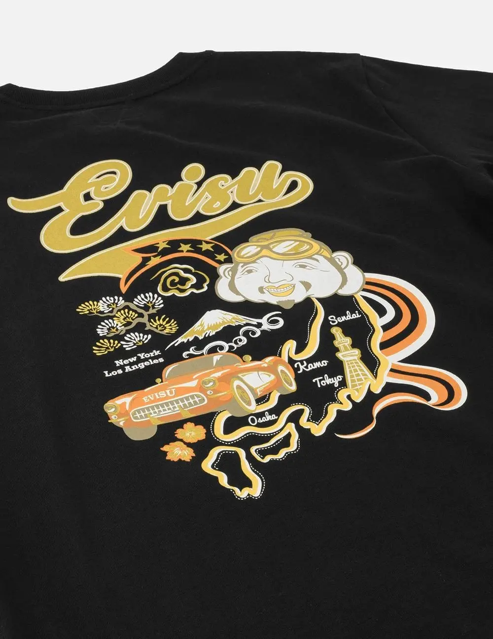 Áo Evisu Godhead Map Print 'Black' 2ESHTM5TS7018XXCT - Ảnh 3