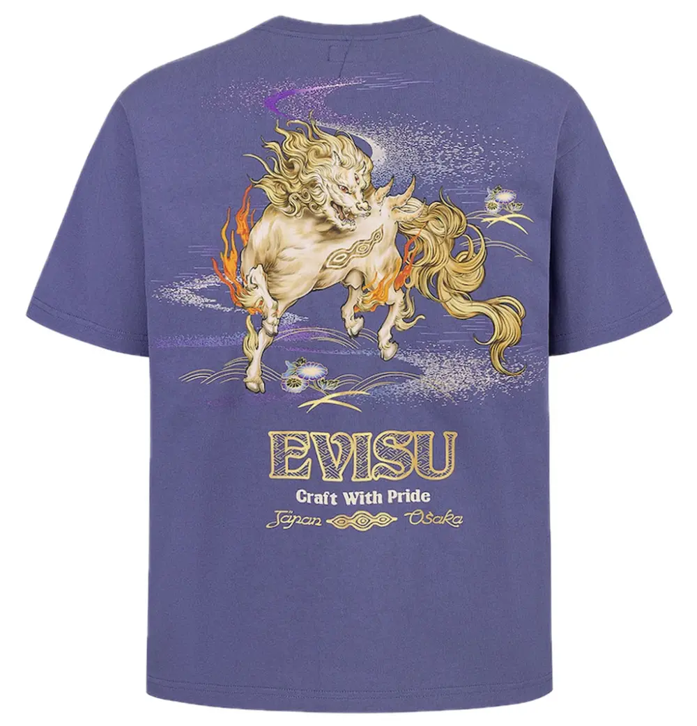 Áo Evisu Hakutaku Print T-shirt 'Purple' 2ESHTM5TS1096RXCT