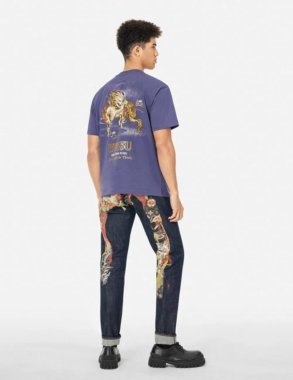 Áo Evisu Hakutaku Print T-shirt 'Purple' 2ESHTM5TS1096RXCT - Ảnh 3