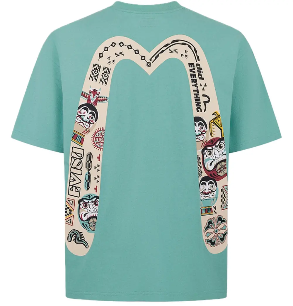 Áo Evisu Slogan Totem Daicock Print T-shirt 'Green' 2ESHTM5TS1107RXCT