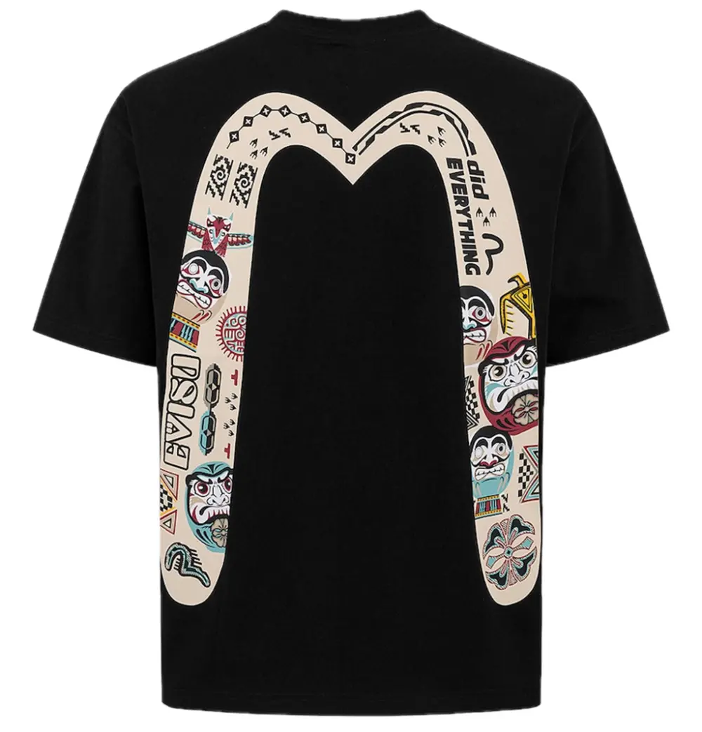 Áo Evisu Slogan Totem Daicock Print T-shirt 'Black' 2ESHTM5TS1101XXCT