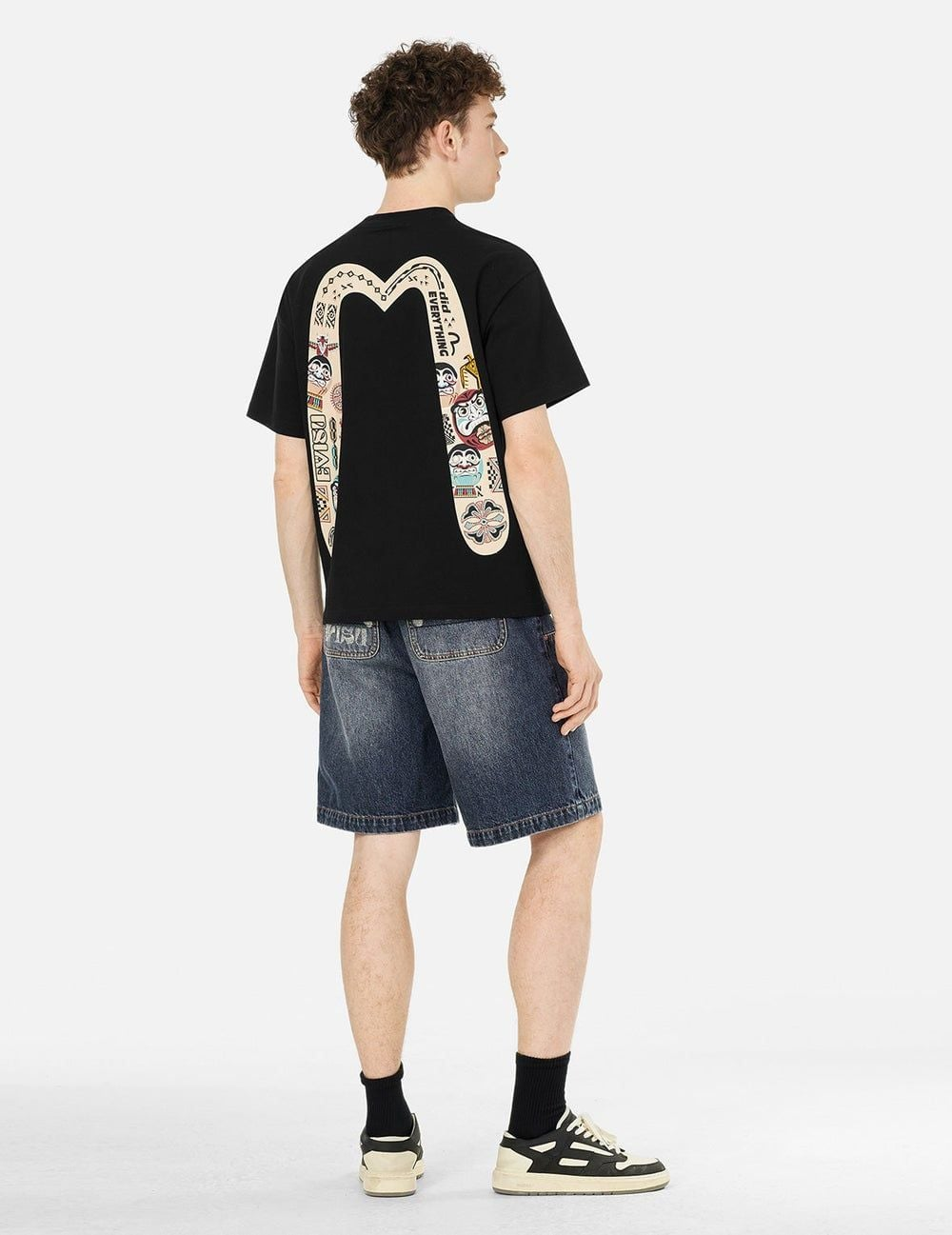 Áo Evisu Slogan Totem Daicock Print T-shirt 'Black' 2ESHTM5TS1101XXCT - Ảnh 4