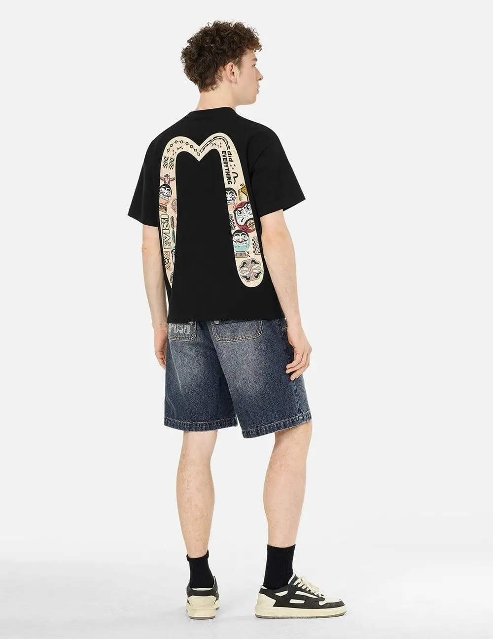 Áo Evisu Slogan Totem Daicock Print T-shirt 'Black' 2ESHTM5TS1101XXCT - Ảnh 4