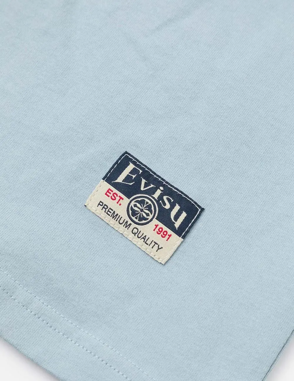 Áo Evisu Brocade Seagull Appliqué T-shirt 'Blue' 2ESHTM5TS1101XXCT - Ảnh 6