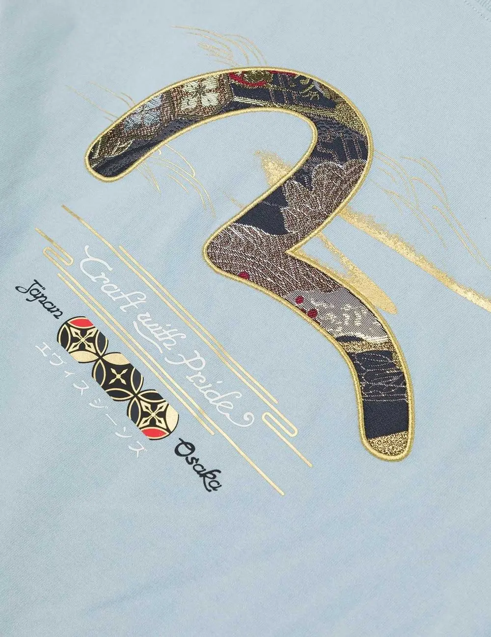 Áo Evisu Brocade Seagull Appliqué T-shirt 'Blue' 2ESHTM5TS1101XXCT - Ảnh 5
