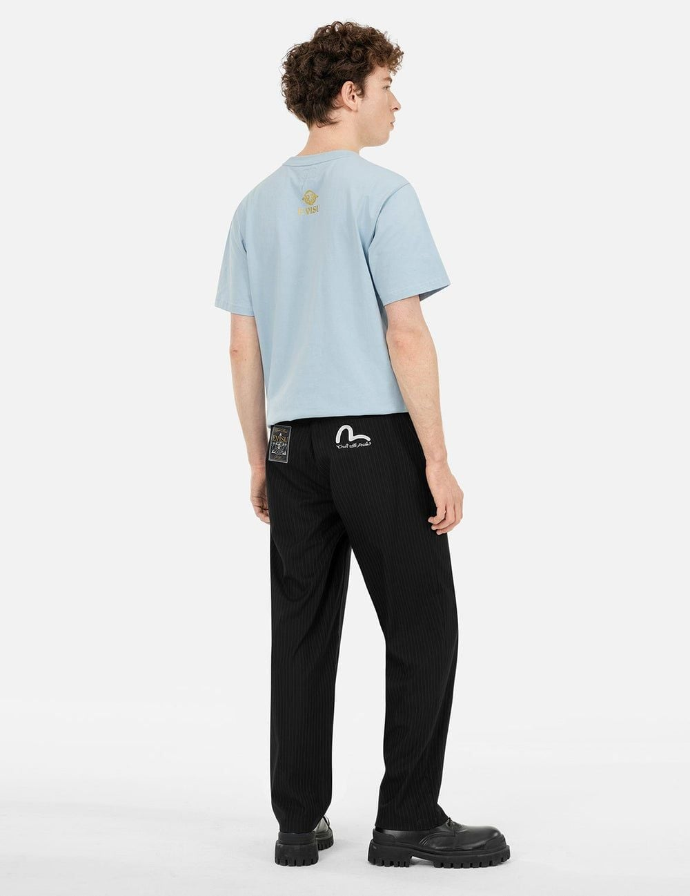 Áo Evisu Brocade Seagull Appliqué T-shirt 'Blue' 2ESHTM5TS1101XXCT - Ảnh 4