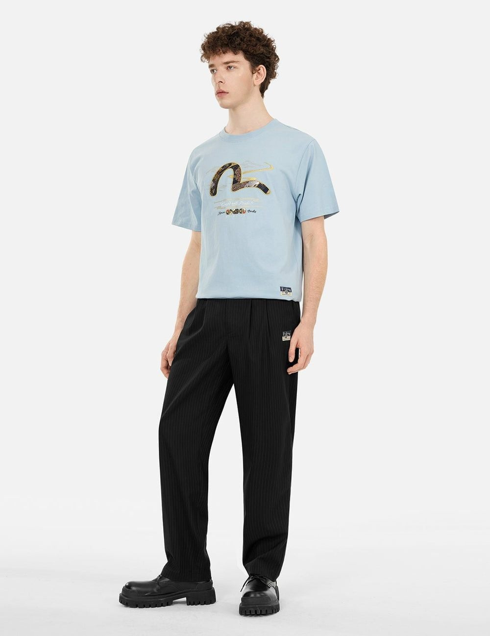 Áo Evisu Brocade Seagull Appliqué T-shirt 'Blue' 2ESHTM5TS1101XXCT - Ảnh 3