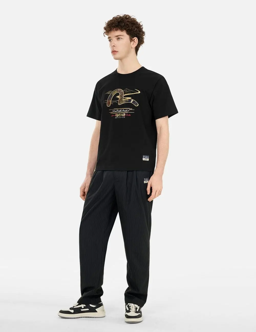 Áo Evisu Brocade Seagull Appliqué T-shirt 'Black' 2ESHTM5TS1101XXCT - Ảnh 3