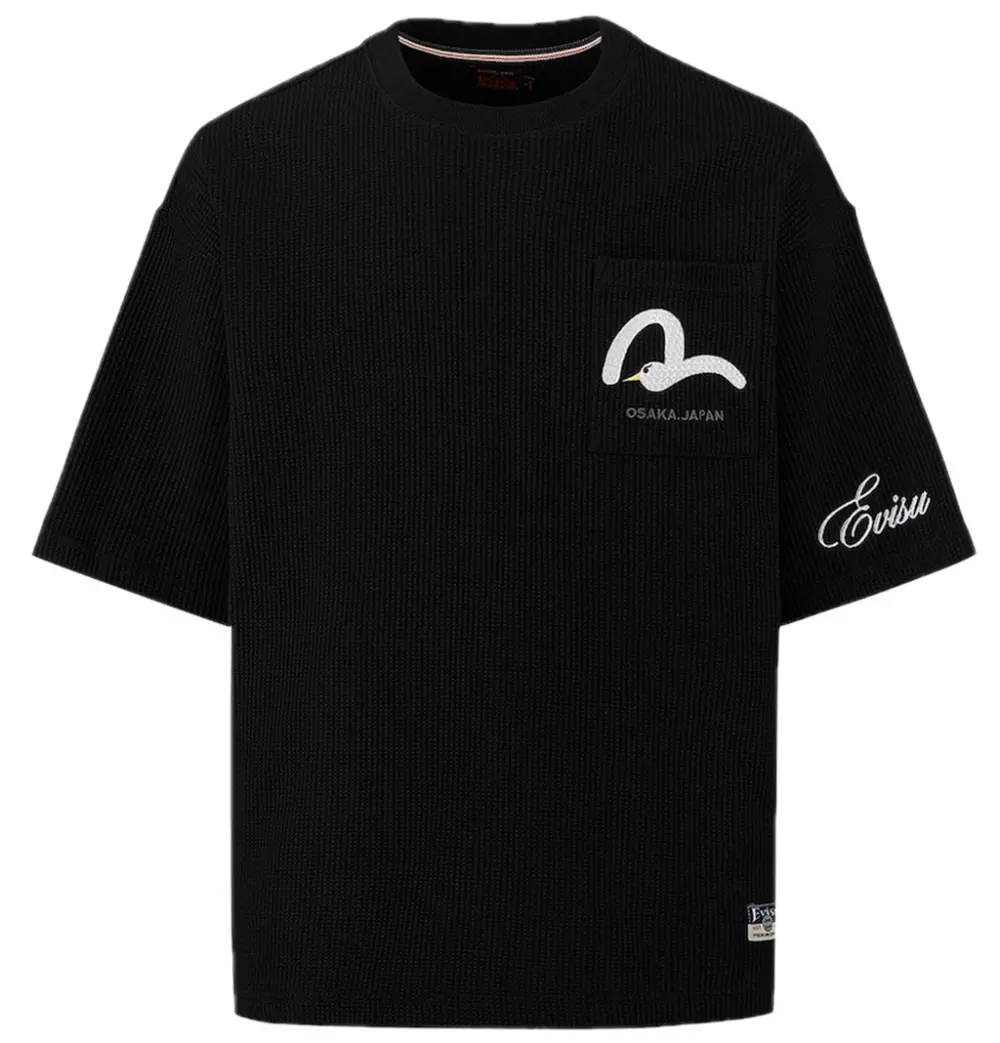 Áo Evisu Seagull Logo Embroidery T-shirt 'Black' 2ESHTM5WS1170OSSN