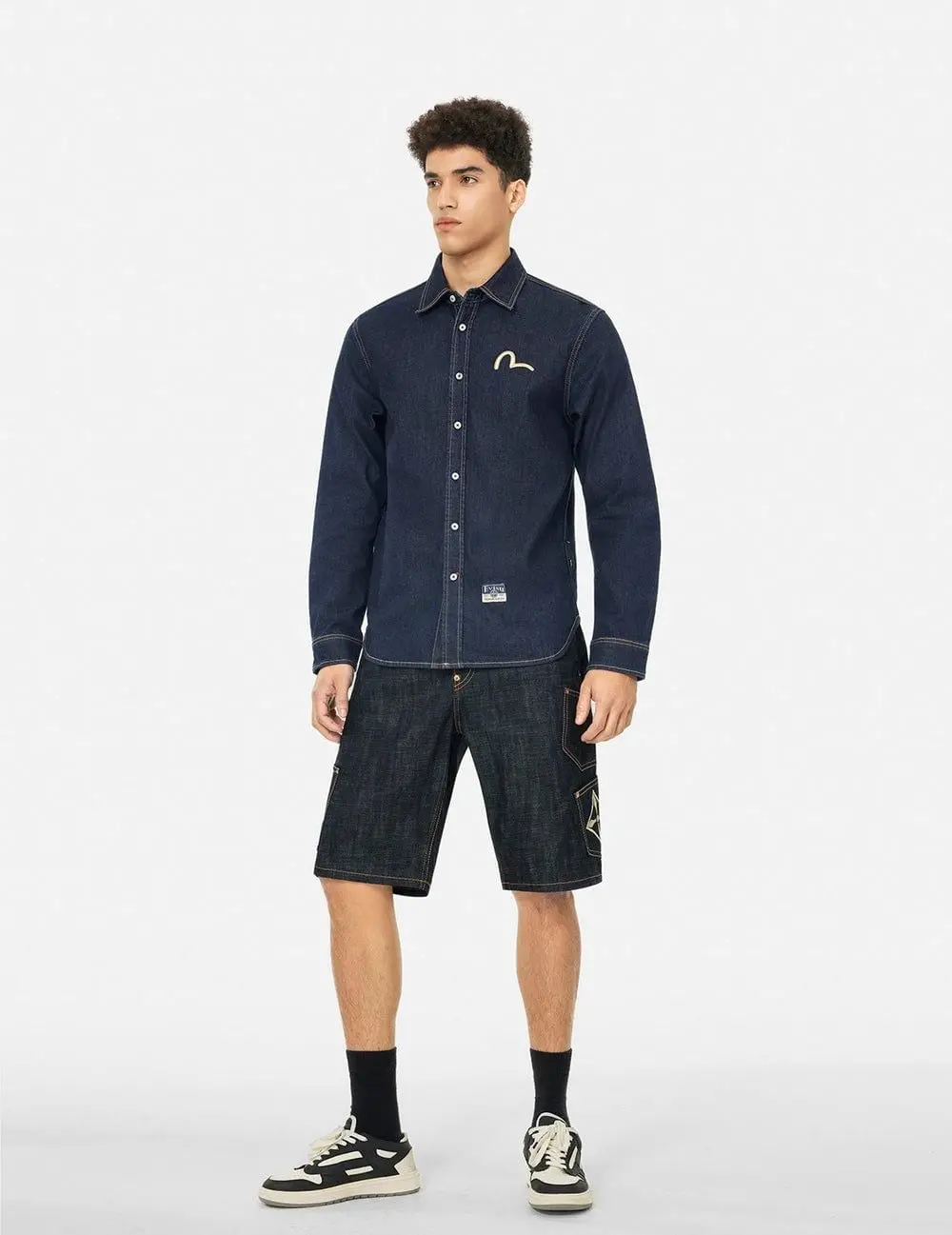 Quần Evisu Multi-Pocket Brocade Short 'Indigo' 2ESHTM5DS1145XXDN - Ảnh 4