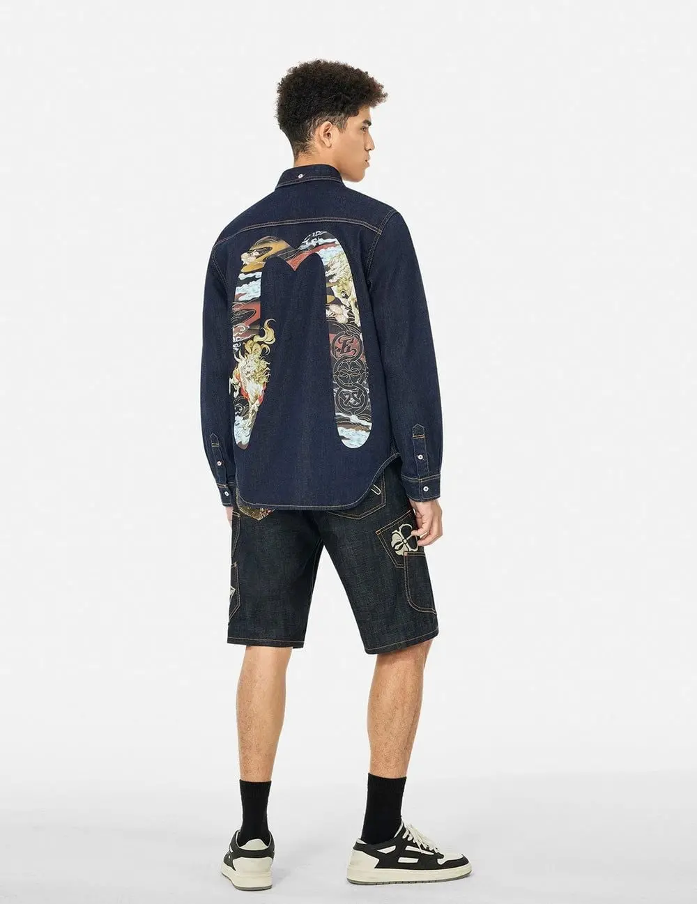 Quần Evisu Multi-Pocket Brocade Short 'Indigo' 2ESHTM5DS1145XXDN - Ảnh 3