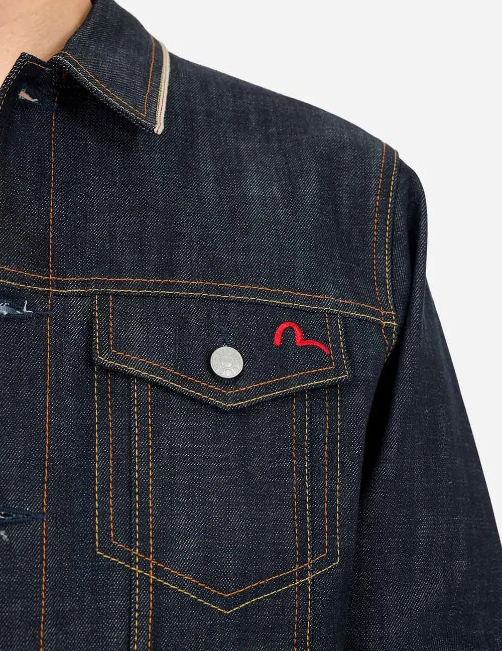 Áo Evisu Classic Regular Fit Jacket 'Indigo' 2ESHTM5DJ1042XXDN - Ảnh 8