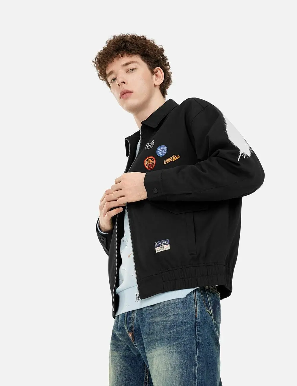 Áo Evisu Graffiti Daicock Print Jacket 'Black' 2ESHTM5JK1059BZSN - Ảnh 6