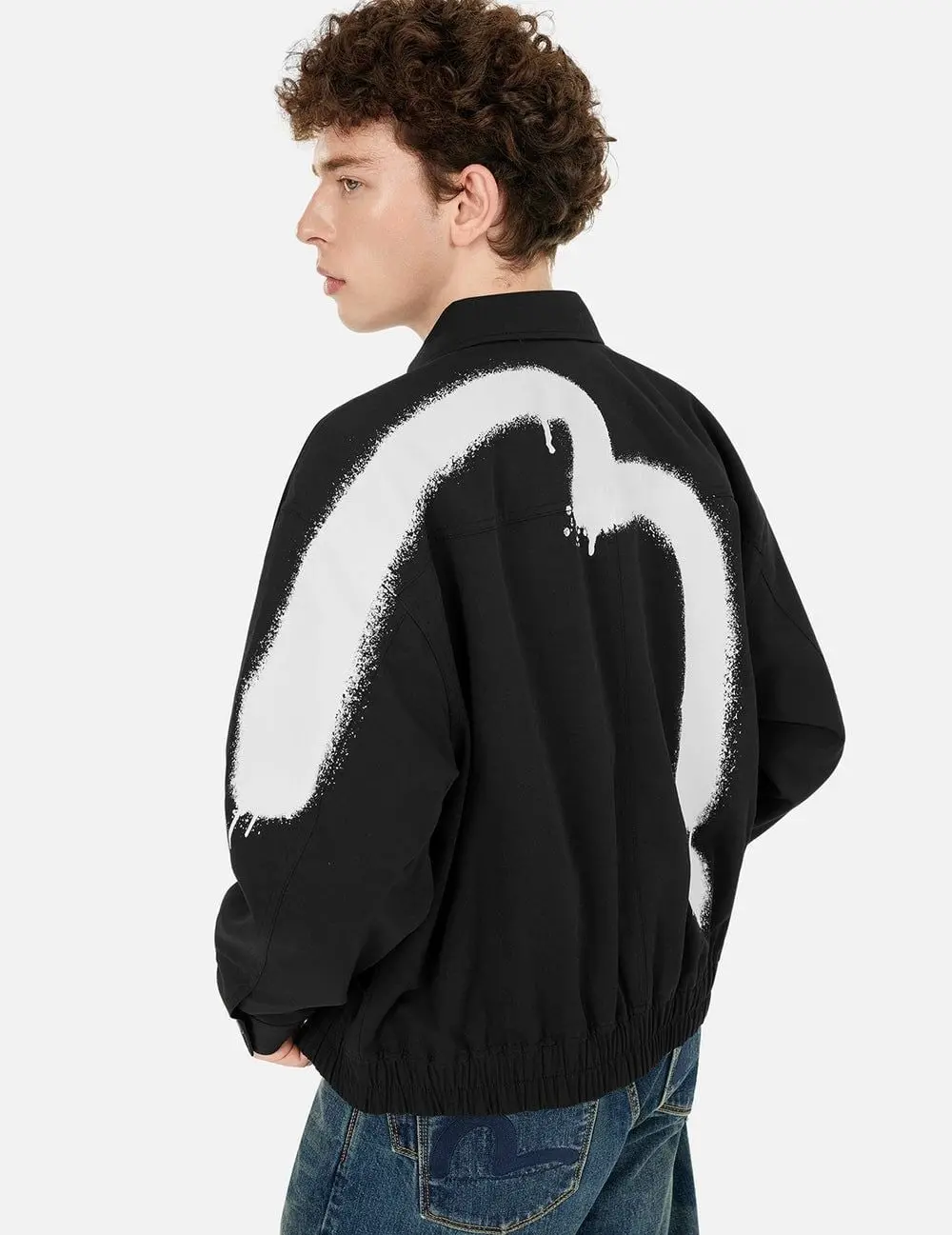 Áo Evisu Graffiti Daicock Print Jacket 'Black' 2ESHTM5JK1059BZSN - Ảnh 5