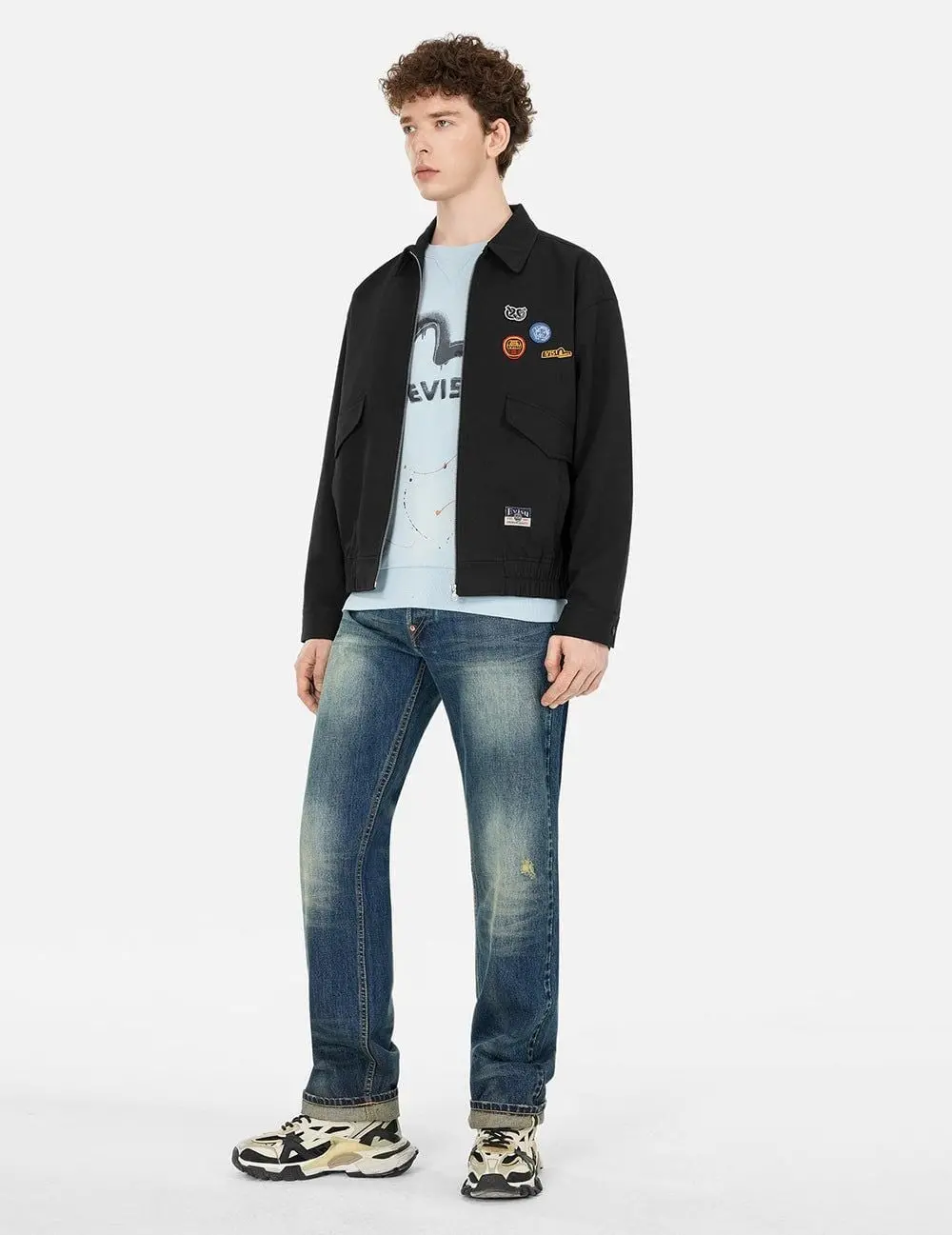 Áo Evisu Graffiti Daicock Print Jacket 'Black' 2ESHTM5JK1059BZSN - Ảnh 3