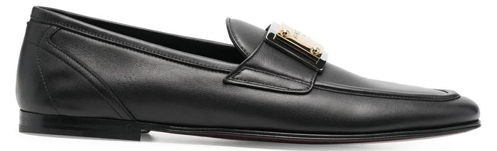 Giày Dolce & Gabanna Logo-Plaque Leather Loafers 'Black' A50483AE102