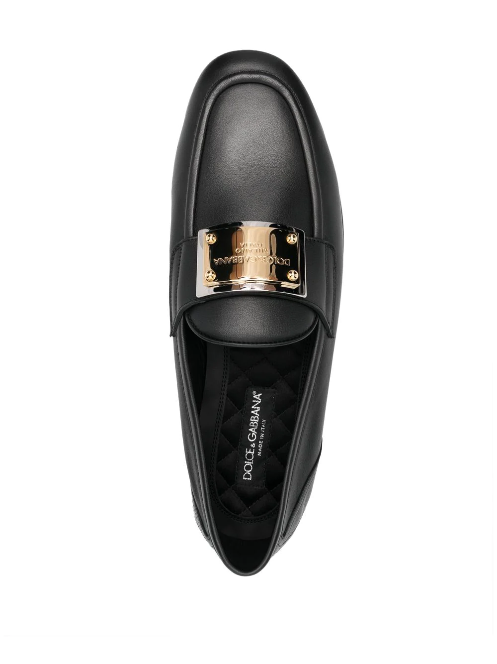 Alternative view of Giày Dolce & Gabanna Logo-Plaque Leather Loafers 'Black' A50483AE102