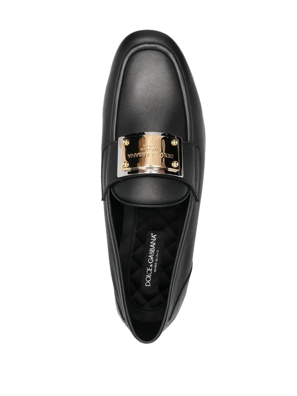 Alternative view of Giày Dolce & Gabanna Logo-Plaque Leather Loafers 'Black' A50483AE102