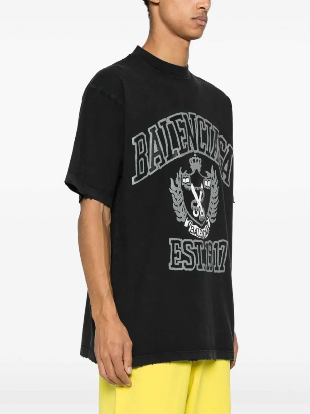 Alternative view of Áo Balenciaga Logo Printed Crewneck T-Shirt 'Black' 739784TOVK18190