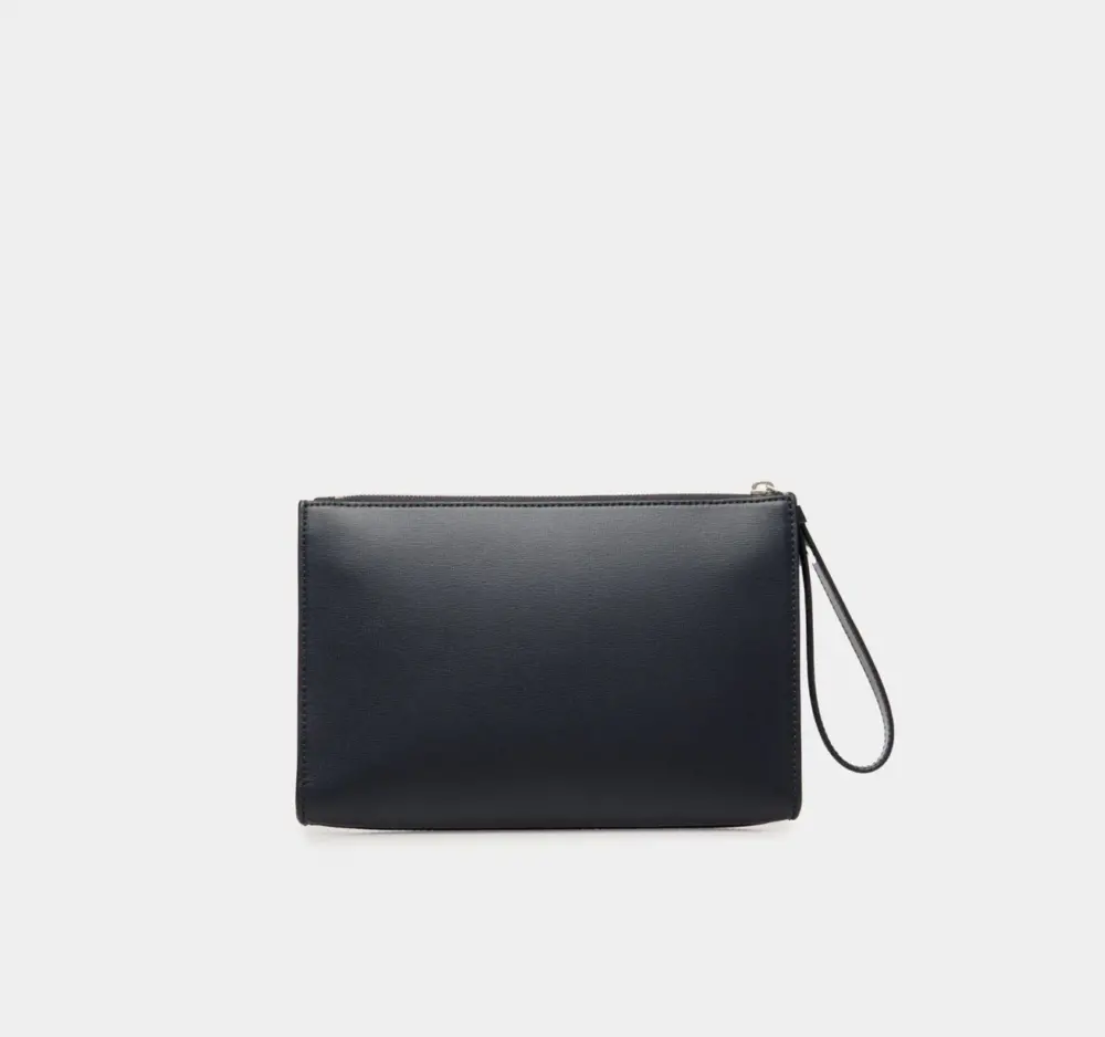 Túi Bally Mythos Pouch In Recycled Leather ‘Navy’ 6310280 - Ảnh 3