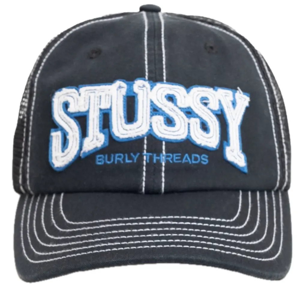 Mũ Stussy Burly Threads Trucker 'Black' 1311200