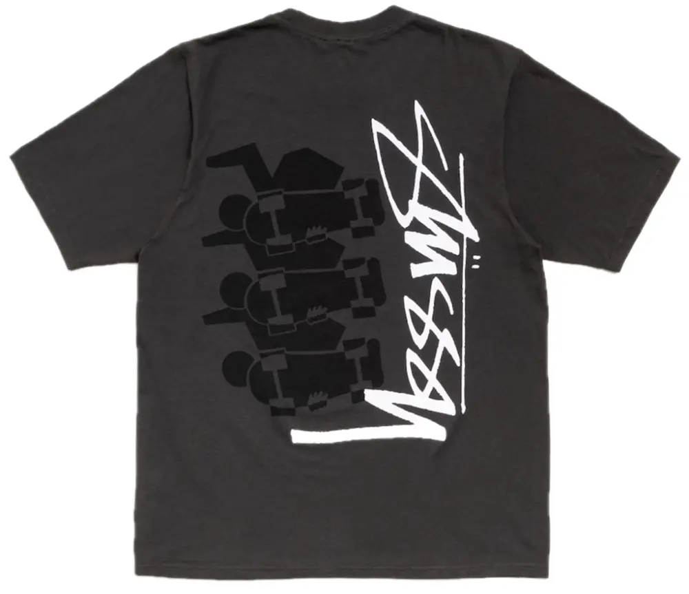 Áo Stussy Skate Stack Tee Pigment Dyed 'Black' 1905178