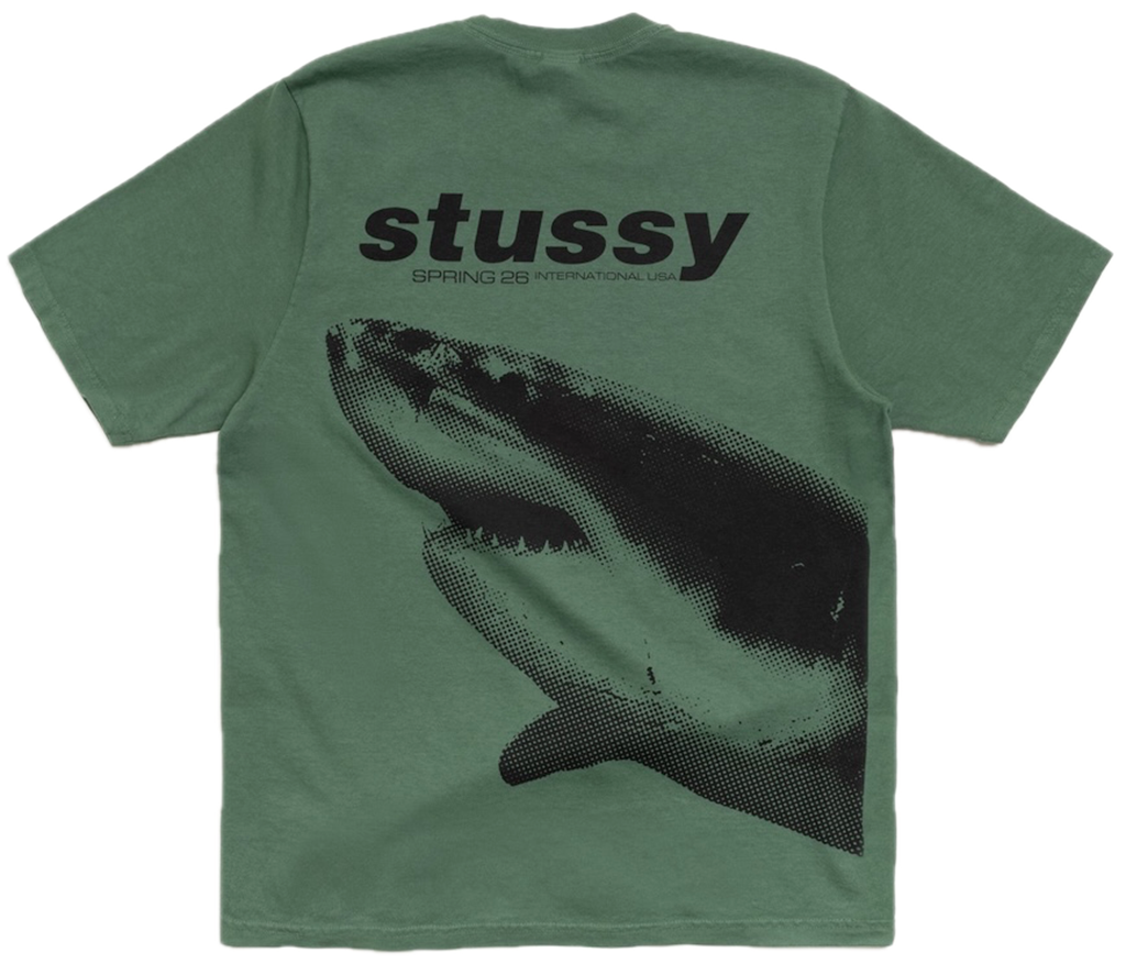 Áo Stussy Shark Tee Pigment Dyed 'Pine' 1905183