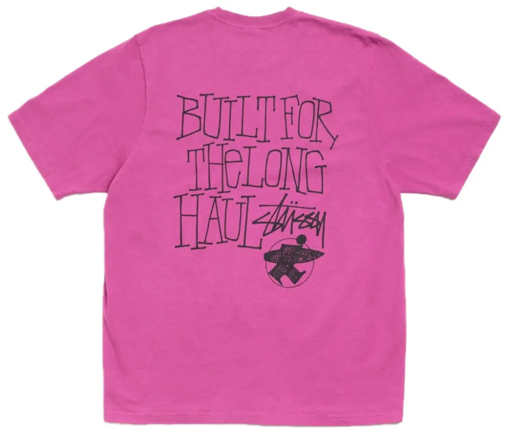 Áo Stussy Long Haul Tee Pigment Dyed 'Berry' 1905179