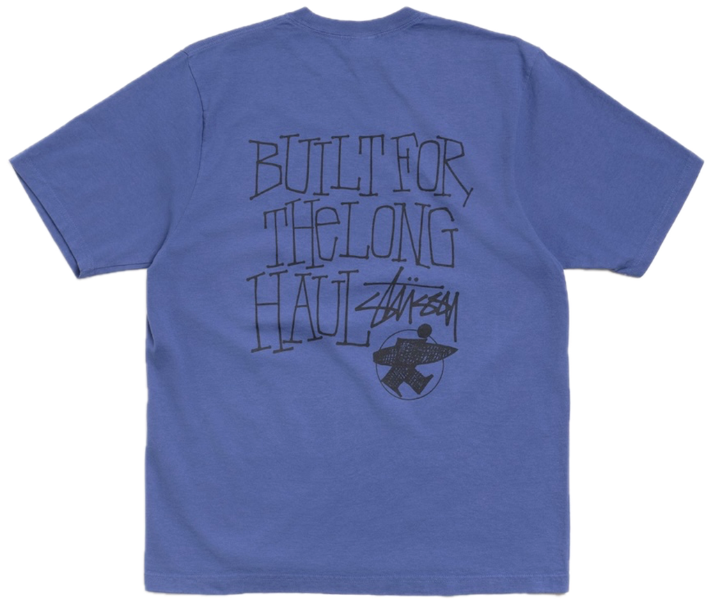 Áo Stussy Long Haul Tee Pigment Dyed 'Indigo' 1905179