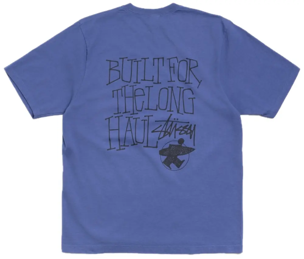 Áo Stussy Long Haul Tee Pigment Dyed 'Indigo' 1905179
