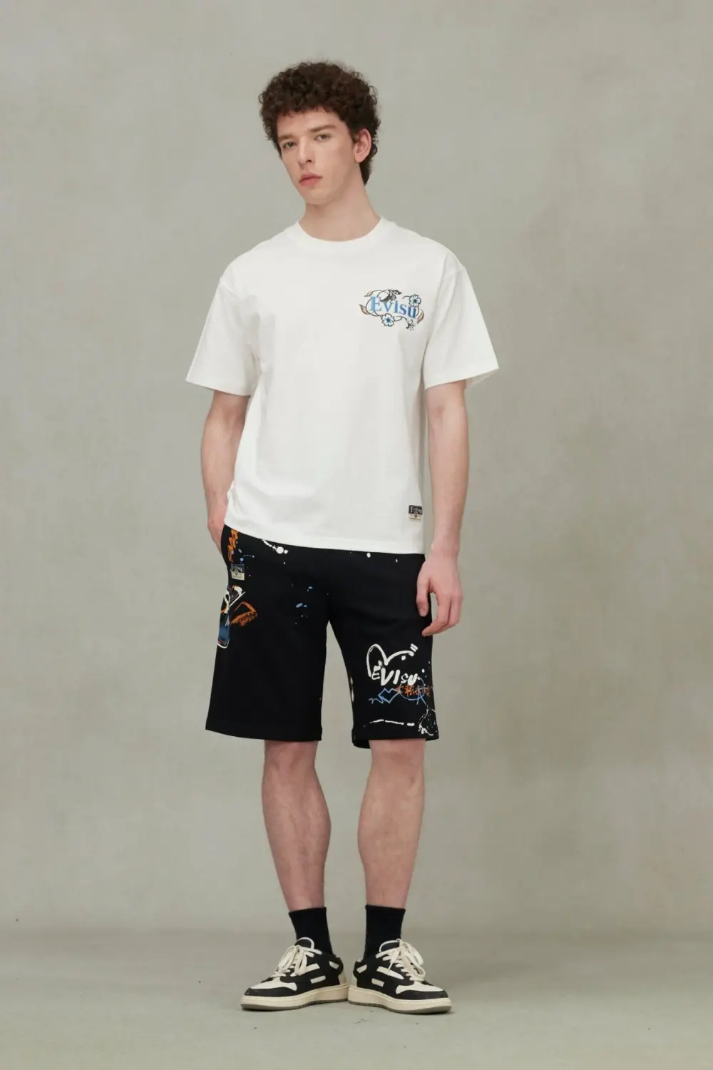 Áo Evisu Floral Daicock Logo Loose Fit T-Shirt 'White' - Ảnh 3