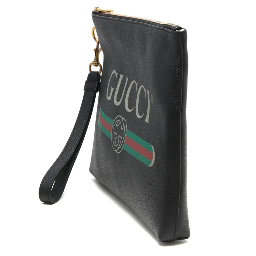 Alternative view of Túi Gucci Leather Print Clutch 'Black' 572770-0Y2AT-8163