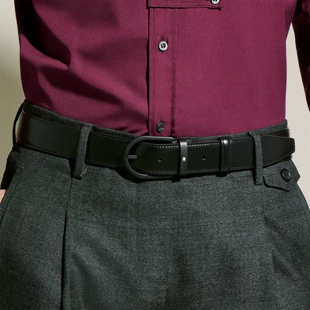 Alternative view of Thắt Lưng MontBlanc Horseshoe Buckle 'Black' MB199650