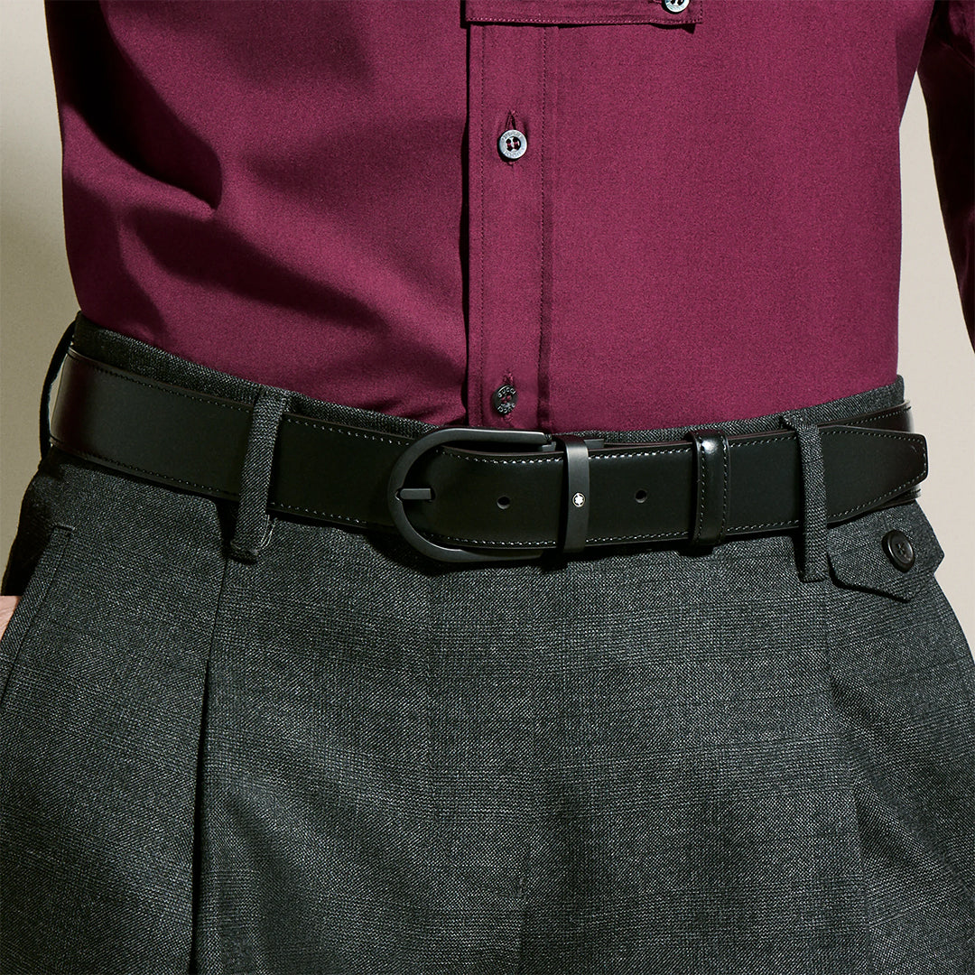 Alternative view of Thắt Lưng MontBlanc Horseshoe Buckle 'Black' 198448