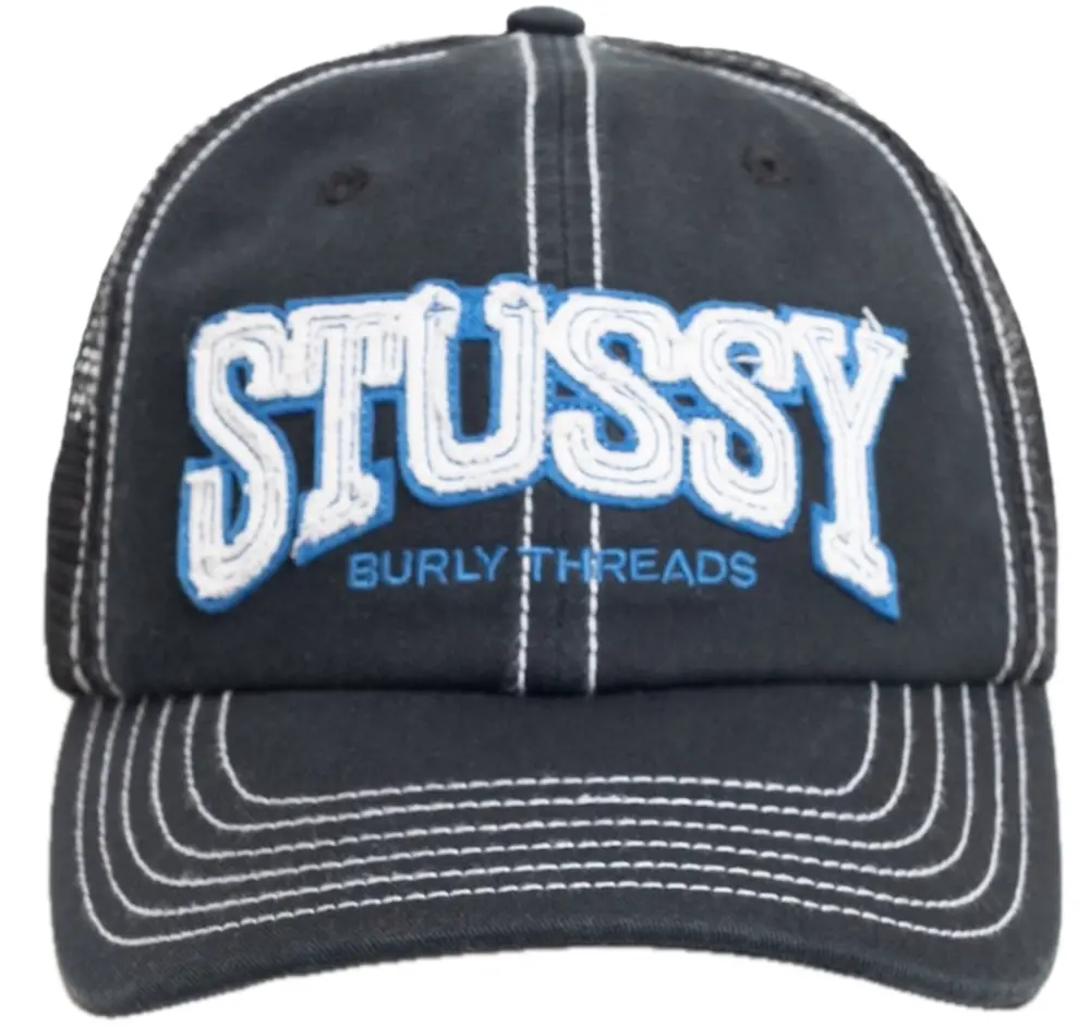 Mũ Stussy Burly Threads Trucker 'Black' 1311200