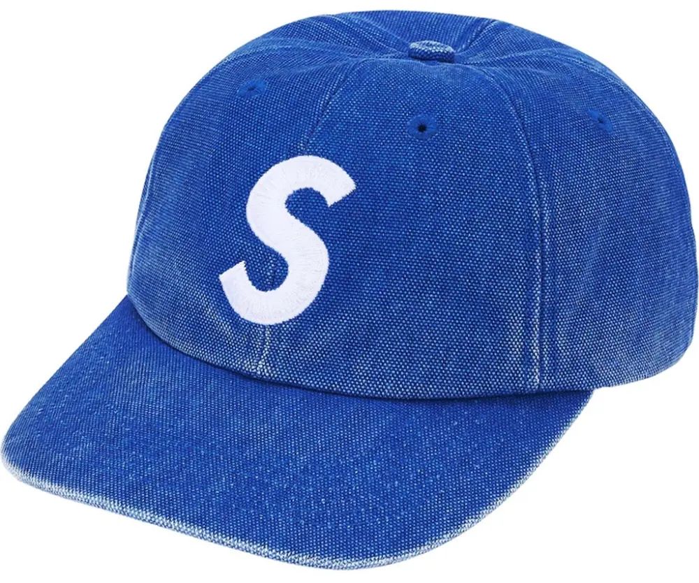 Mũ Supreme Pigment Coated Canvas S Logo 6-Panel 'Blue' 7703398875340