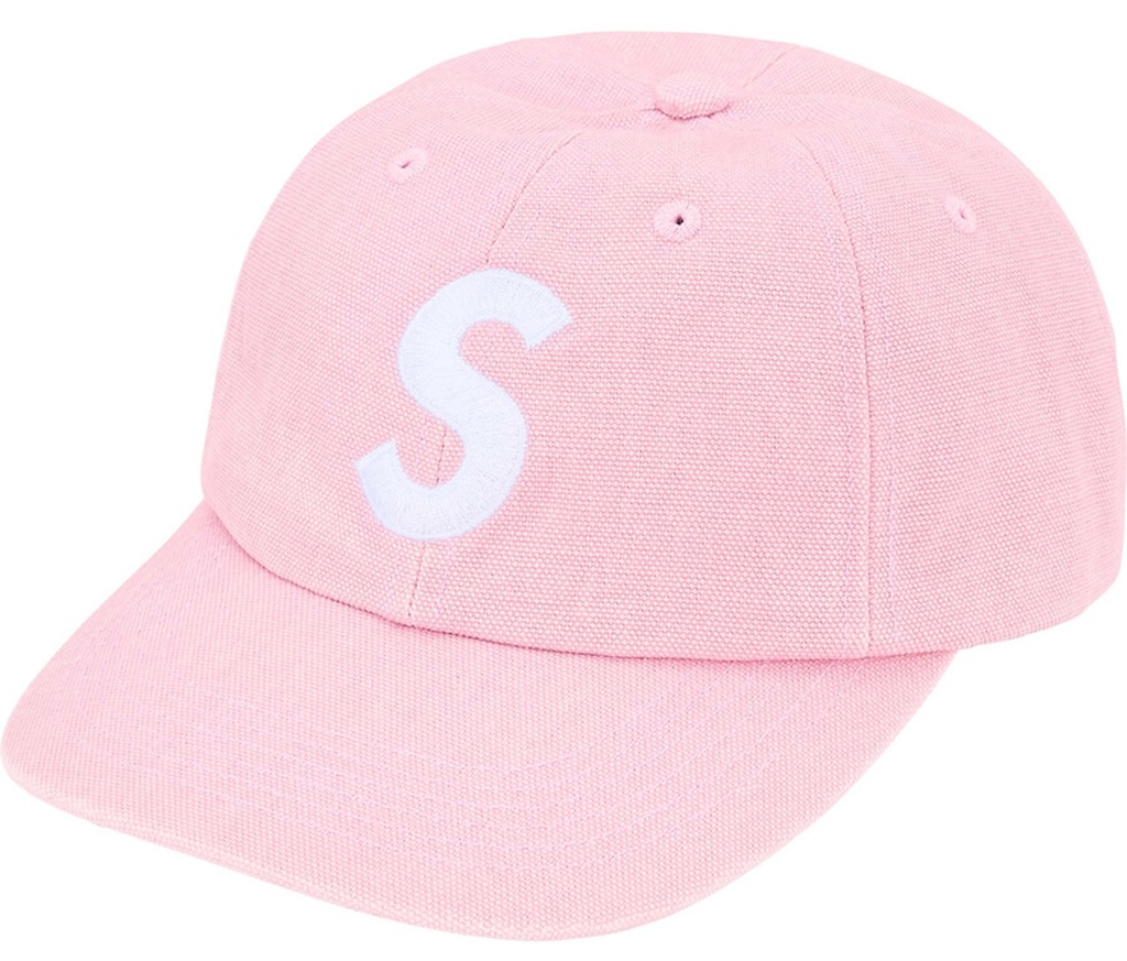 Mũ Supreme Pigment Coated Canvas S Logo 6-Panel 'Pink' 7703397368012