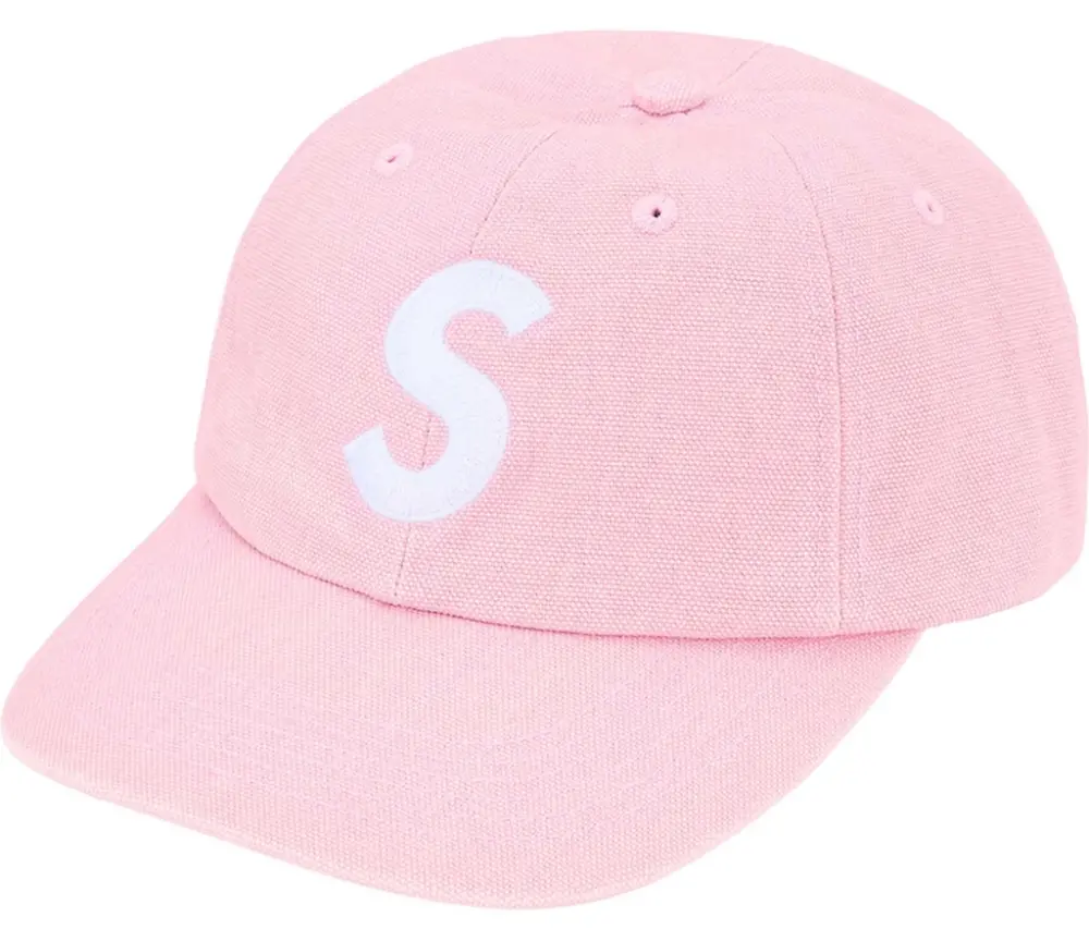Mũ Supreme Pigment Coated Canvas S Logo 6-Panel 'Pink' 7703397368012