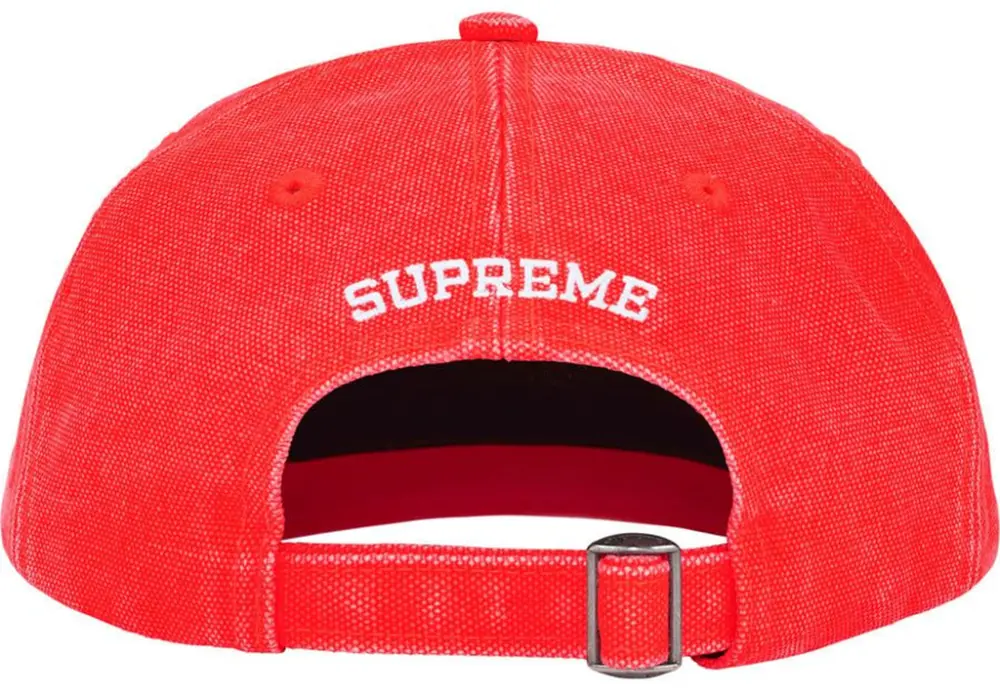 Mũ Supreme Pigment Coated Canvas S Logo 6-Panel 'Red' 7703393468620