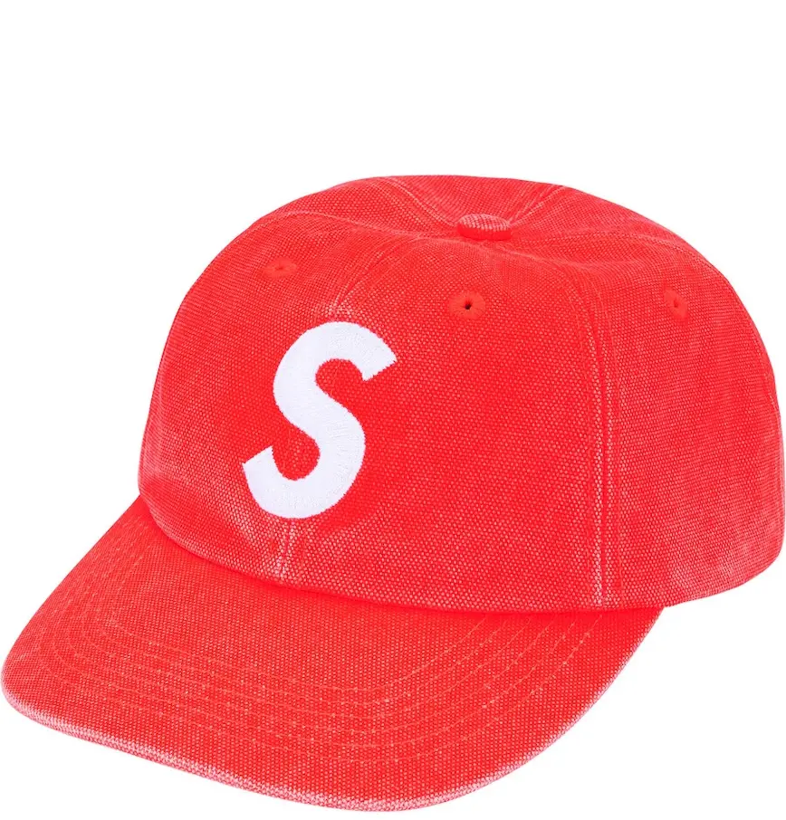 Mũ Supreme Pigment Coated Canvas S Logo 6-Panel 'Red' 7703393468620 - Ảnh 2