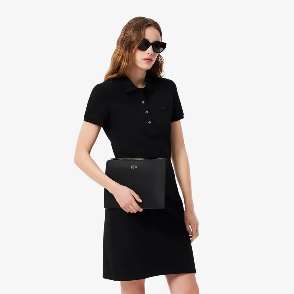 Túi Lacoste Anna Canvas Clutch 'Black' NF2791AA-A91 - Ảnh 4